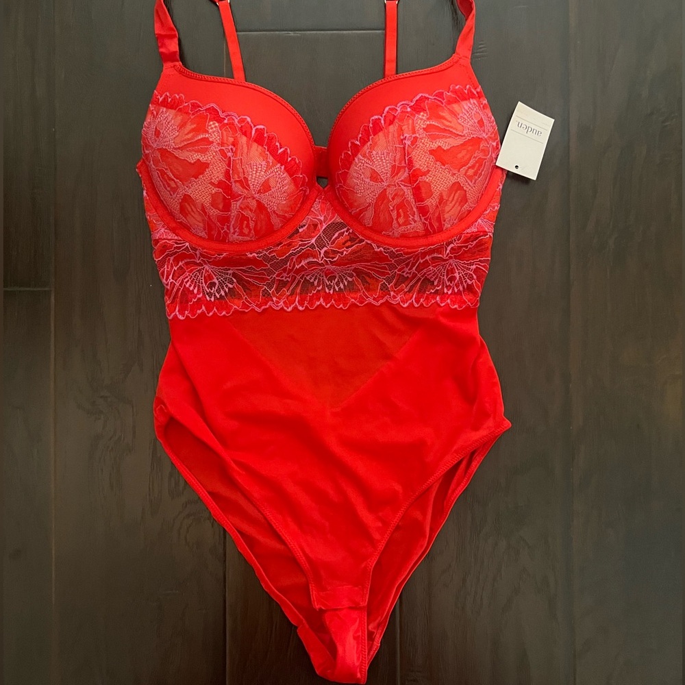 Auden Red Lace Bodysuit/Lingerie